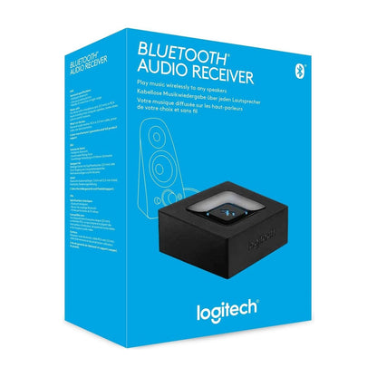Logitech Draadloze Bluetooth Audio Ontvanger, Bluetooth Adapter voor PC/Mac/Smartphone/Tablet/AV Receiver, 3.5mm Audio en RCA Output naar Speakers, One-Push Pairing Knop - Zwart/Blauw - NLMAX