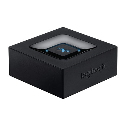 Logitech Draadloze Bluetooth Audio Ontvanger, Bluetooth Adapter voor PC/Mac/Smartphone/Tablet/AV Receiver, 3.5mm Audio en RCA Output naar Speakers, One-Push Pairing Knop - Zwart/Blauw - NLMAX