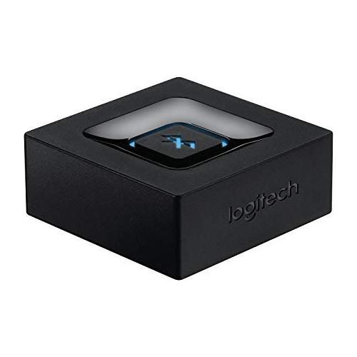 Logitech Draadloze Bluetooth Audio Ontvanger, Bluetooth Adapter voor PC/Mac/Smartphone/Tablet/AV Receiver, 3.5mm Audio en RCA Output naar Speakers, One-Push Pairing Knop - Zwart/Blauw - NLMAX