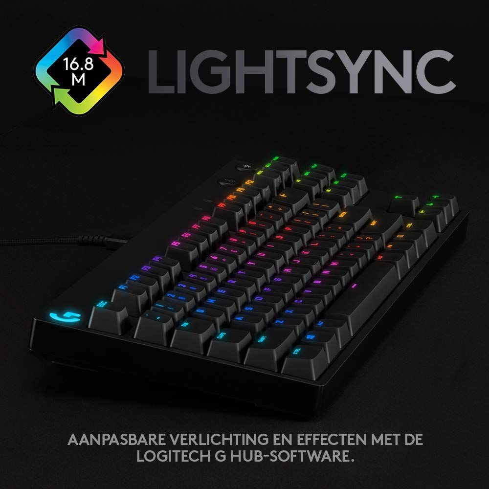 Logitech G Toetsenbord Pro Mechanisch Gaming Toetsenbord, TKL, LIGHTSYNC RGB Verlichte toetsen, QWERTY - NLMAX