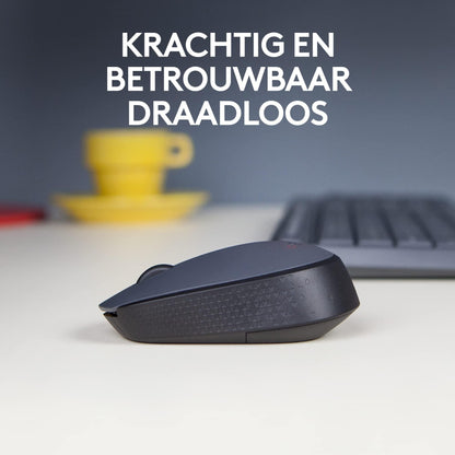 Logitech M170 draadloze muis, 2,4 GHz met USB-nano-ontvanger, optische tracking, batterijduur van 12 maanden, tweehandig, pc/Mac/laptop, zwart/grijs - NLMAX