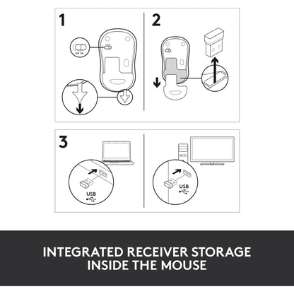Logitech M185 draadloze muis, 2,4 GHz met USB-mini-ontvanger, batterijduur van 12 maanden, 1000 DPI optische tracking, tweehandig, compatibel met PC, Mac, laptop, grijs, 1 stuk - NLMAX
