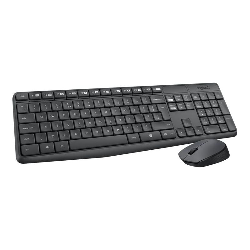 Logitech MK235 toetsenbord set Inclusief muis - Spilbestendig - USB QWERTY US International Grijs - NLMAX