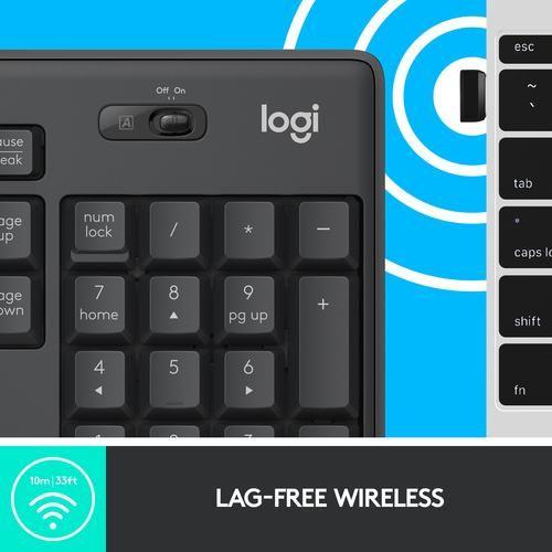 Logitech MK295 Silent Wireless Combo toetsenbord RF Draadloos AZERTY Belgisch Inclusief muis Grafiet - NLMAX