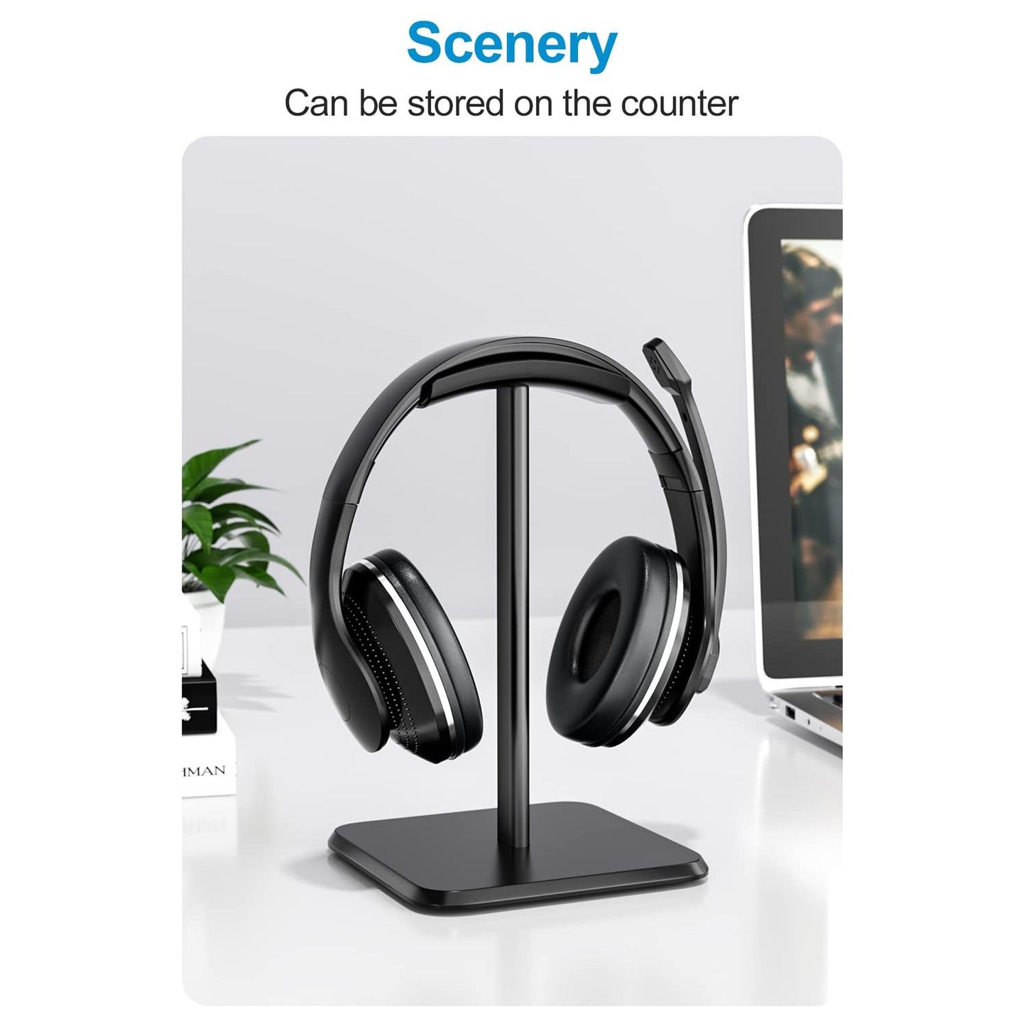 Newaner Hoofdtelefoonhouder, afneembare hoofdtelefoon met TPU antislip siliconen voor alle hoofdtelefoonmaten, standaard voor over-ear en gaming, geschikt voor tafel, vitrine - NLMAX