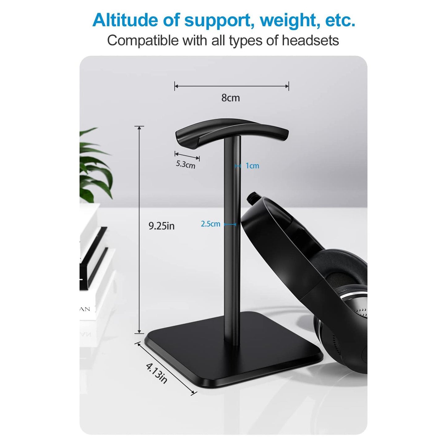 Newaner Hoofdtelefoonhouder, afneembare hoofdtelefoon met TPU antislip siliconen voor alle hoofdtelefoonmaten, standaard voor over-ear en gaming, geschikt voor tafel, vitrine - NLMAX