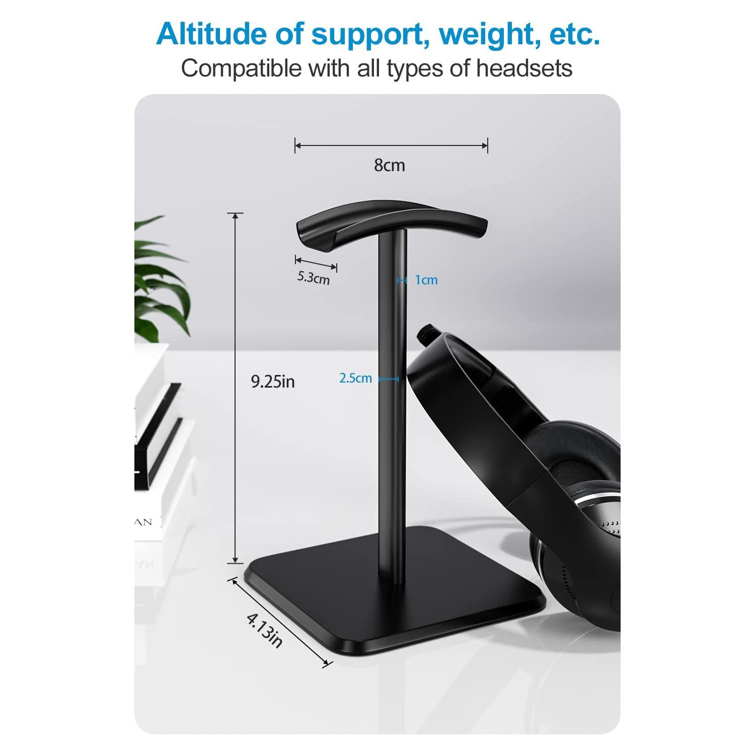 Newaner Hoofdtelefoonhouder, afneembare hoofdtelefoon met TPU antislip siliconen voor alle hoofdtelefoonmaten, standaard voor over-ear en gaming, geschikt voor tafel, vitrine - NLMAX