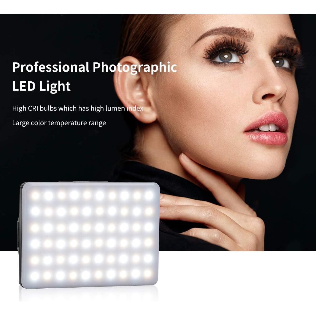 Newmowa LED 60 Professional Video Lamp, 3200-5600K 3 Light Modes and Brightness 10 Levels Dimmable CRI95 + Ultra-Thin Panel Light for Phone, iPhone, Android, iPad, Laptop - NLMAX