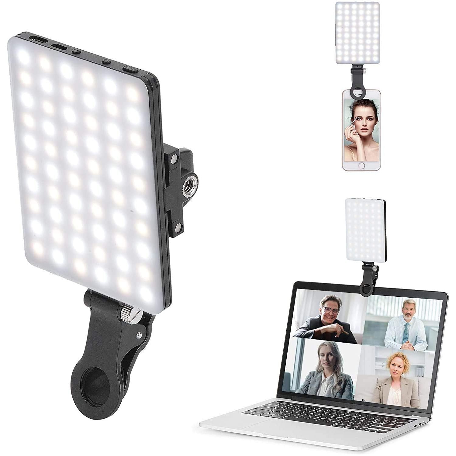 Newmowa LED 60 Professional Video Lamp, 3200-5600K 3 Light Modes and Brightness 10 Levels Dimmable CRI95 + Ultra-Thin Panel Light for Phone, iPhone, Android, iPad, Laptop - NLMAX