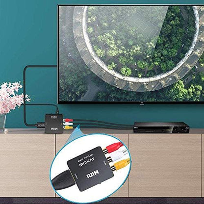 NUOE Video Converter RCA to HDMI, AV to HDMI, Supports 720 1080P for Camera, Xbox 360, PS1, PS2, WII, N64, Gamecube, Snes, NES, PSP, DVD Player, VHS (1) - NLMAX