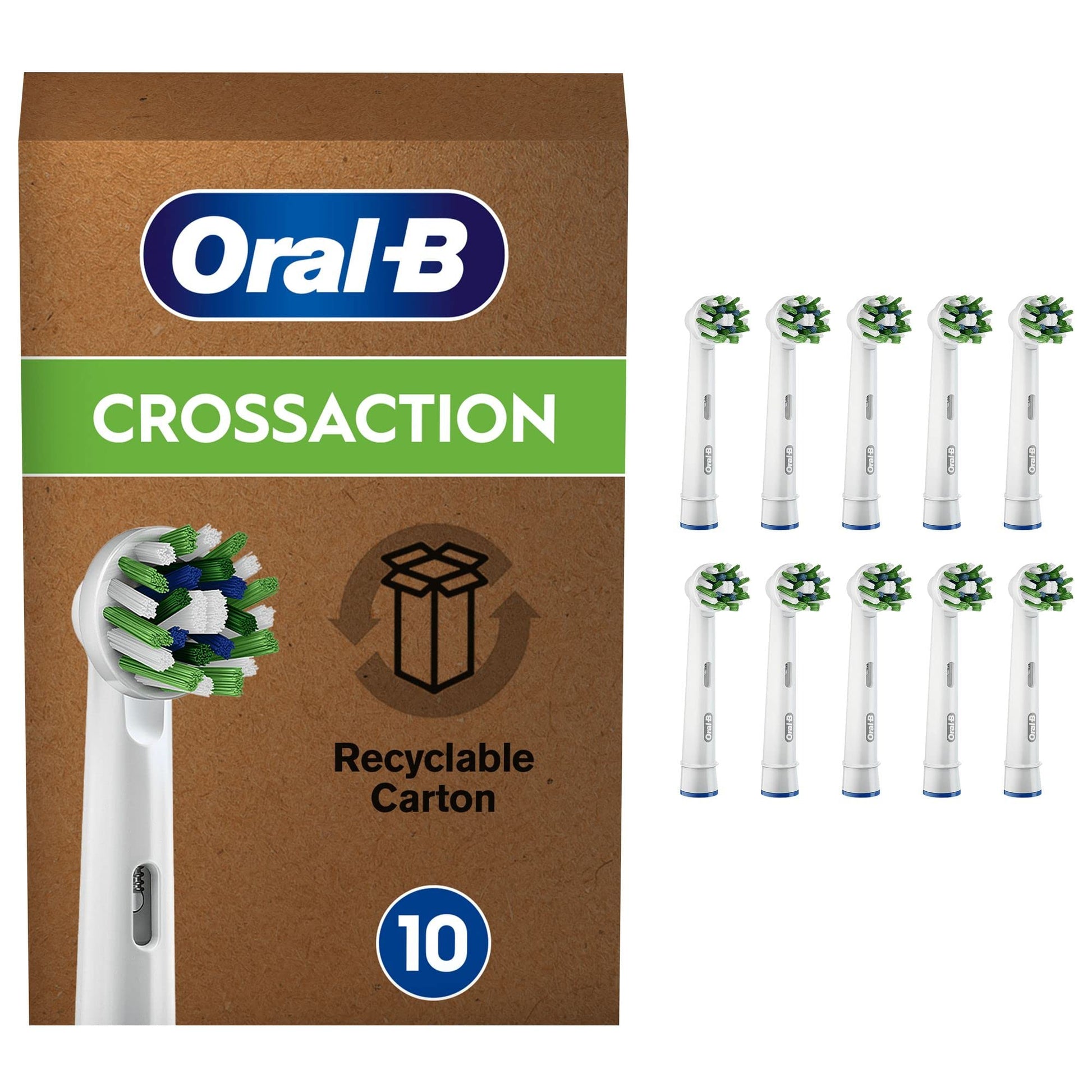 Oral-B CrossAction Opzetborstels Met CleanMaximiser-technologie, 10 Stuks, Brievenbusverpakking - NLMAX