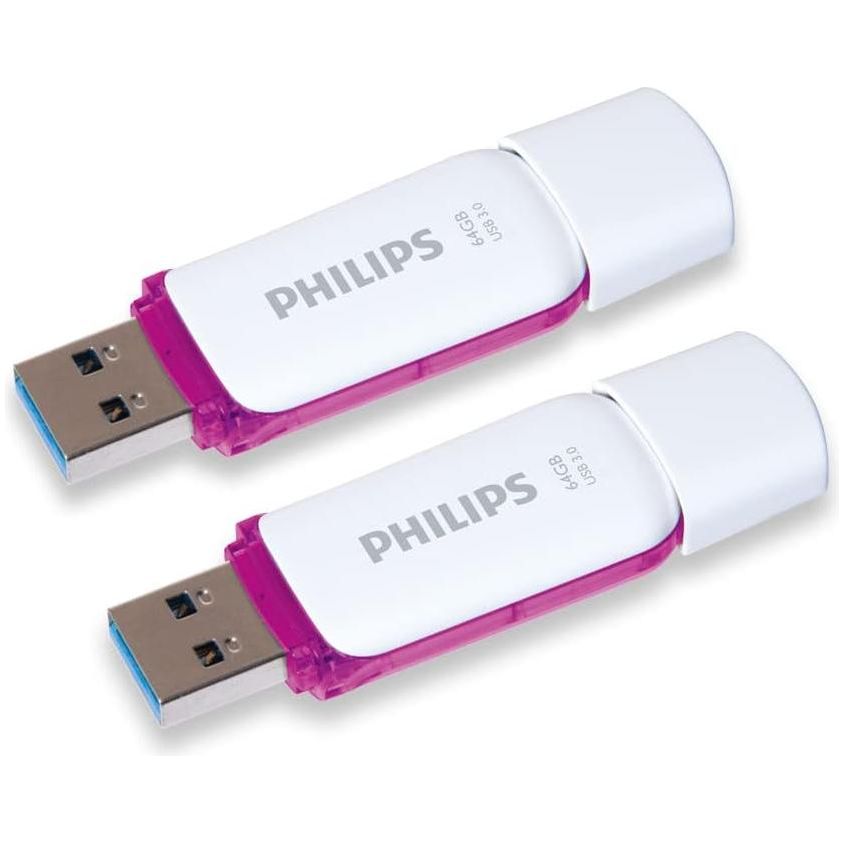 Philips Snow USB Flash Drive 64 GB, USB 3.0, 2 pack - Purple - NLMAX