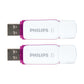 Philips Snow USB Flash Drive 64 GB, USB 3.0, 2 pack - Purple - NLMAX