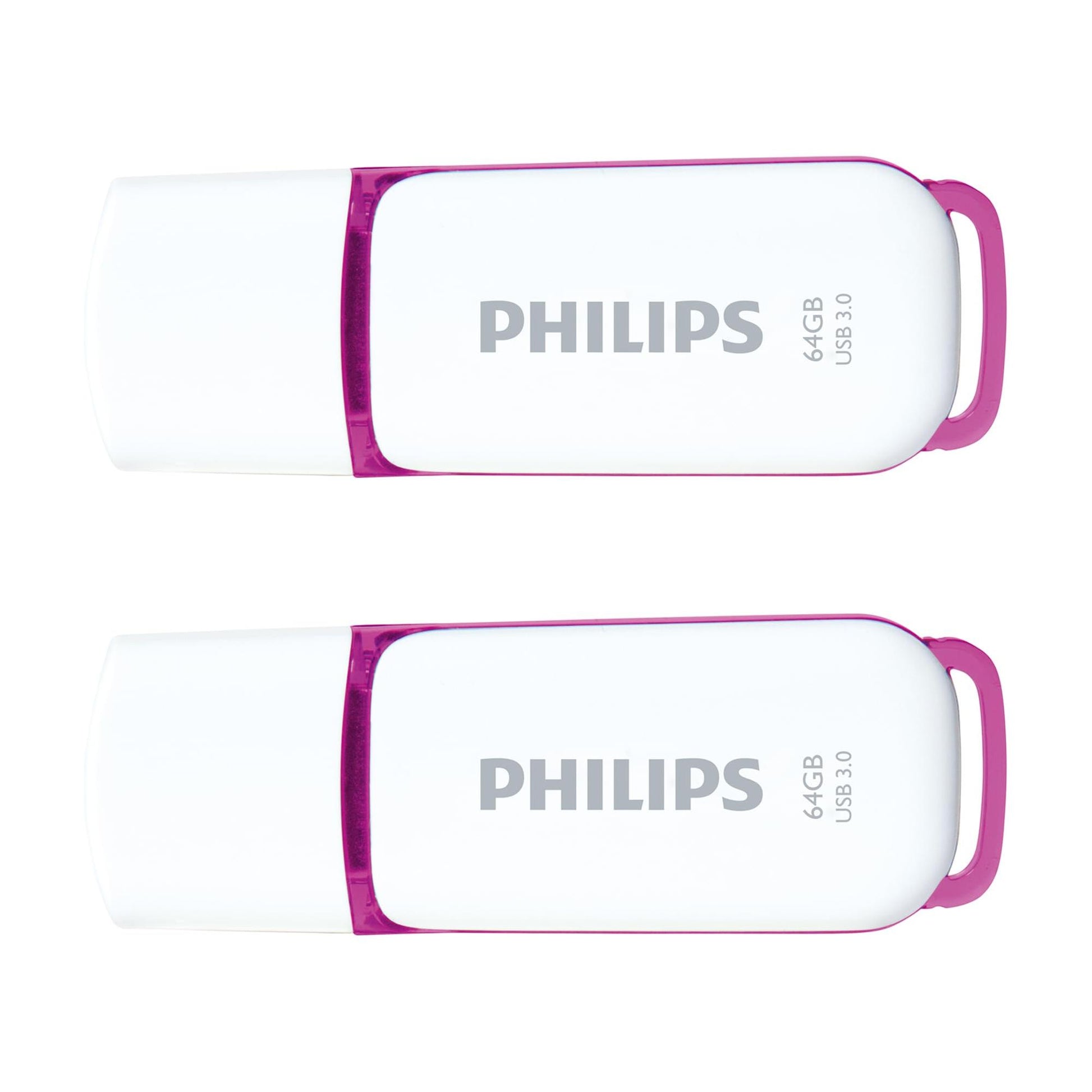 Philips Snow USB Flash Drive 64 GB, USB 3.0, 2 pack - Purple - NLMAX