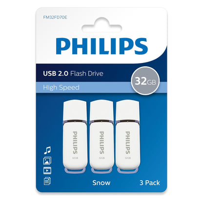 Philips USB 2.0 32GB Snow Edition Shadow Grey 3-Pack - NLMAX