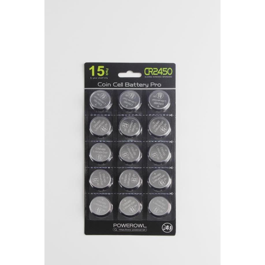 POWEROWL CR2450 Knoopcelbatterijen (15 stuks) 3V CR2450 lithium batterij, 10 jaar geen lekkage, duurzame CR 2450 - NLMAX