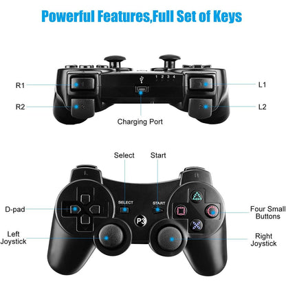 PS3 Controller Wireless Controller voor Plat Station 3 - Bluetooth gamepad met Dual Vibration SIX assen afstandsbediening - NLMAX