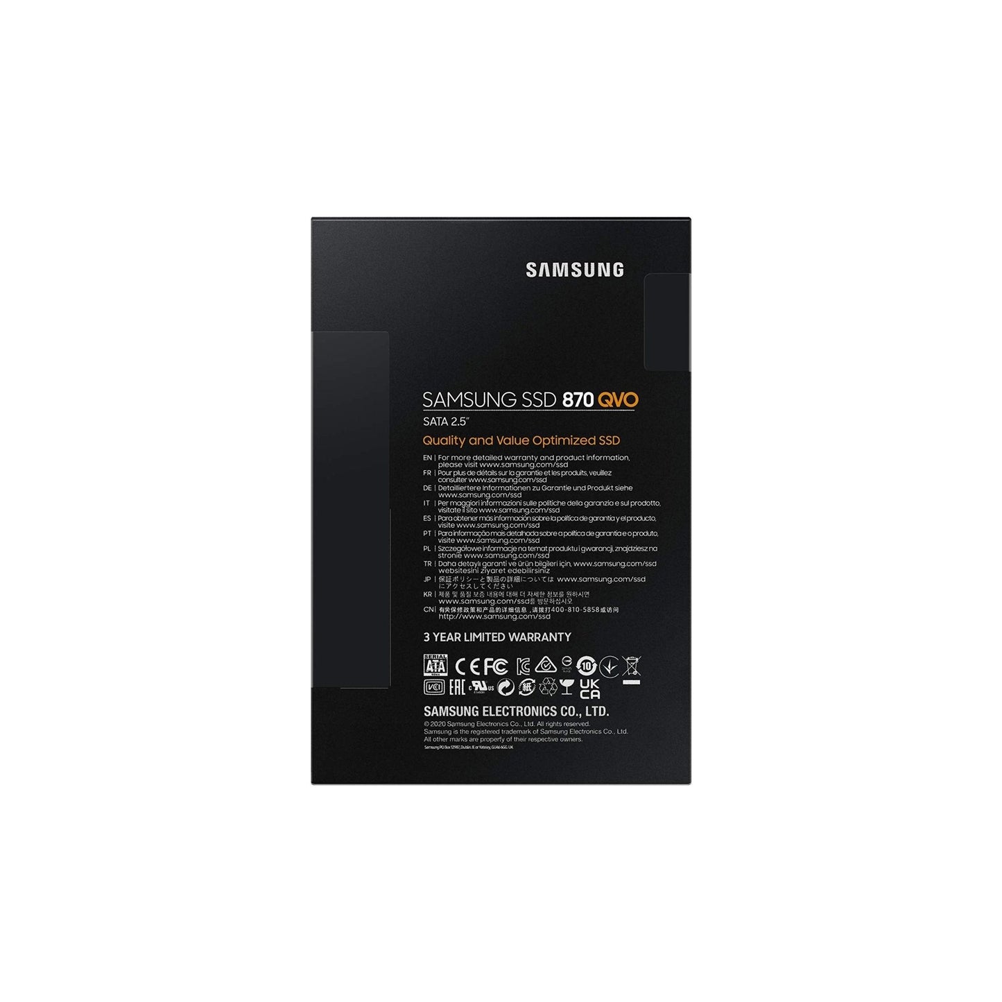 Samsung 870 Qvo 2,5 Inch 1TB SSD, MZ-77Q1T0BW, 1 stuk - NLMAX