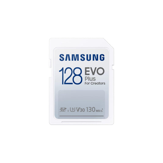 Samsung EVO Plus SD-geheugenkaart, 128GB, SDXC UHS-I U1, Full HD, 130MB/s leessnelheid, geheugenkaart voor spiegelreflexcamera's en systeemcamera's, MB-SC128K/EU - NLMAX