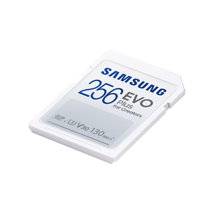 Samsung EVO Plus SD-geheugenkaart, 256GB, SDXC UHS-I U1, Full HD, 130MB/s leessnelheid, geheugenkaart voor spiegelreflexcamera's en systeemcamera's, MB-SC256K/EU - NLMAX