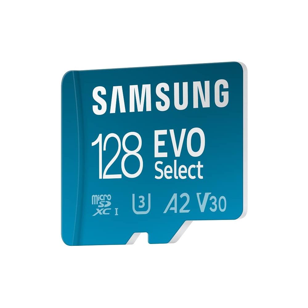 Samsung EVO Select microSD-geheugenkaart, 128GB micro SD XC UHS-I U3 130MB/s Full HD & 4K UHD SD Kaart Geheugenkaart met Adapter, MB-ME128KA/EU - NLMAX