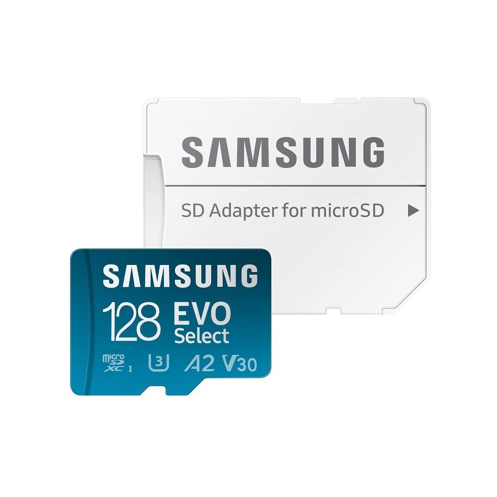 Samsung EVO Select microSD-geheugenkaart, 128GB micro SD XC UHS-I U3 130MB/s Full HD & 4K UHD SD Kaart Geheugenkaart met Adapter, MB-ME128KA/EU - NLMAX