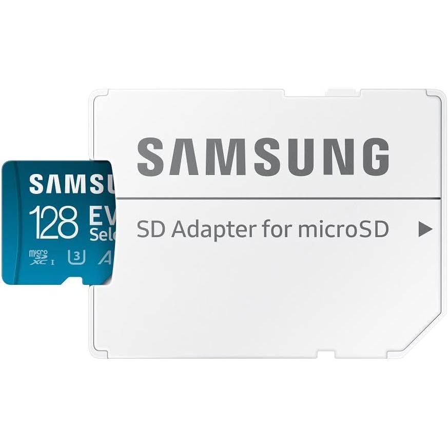 Samsung EVO Select microSD-geheugenkaart, 128GB micro SD XC UHS-I U3 130MB/s Full HD & 4K UHD SD Kaart Geheugenkaart met Adapter, MB-ME128KA/EU - NLMAX