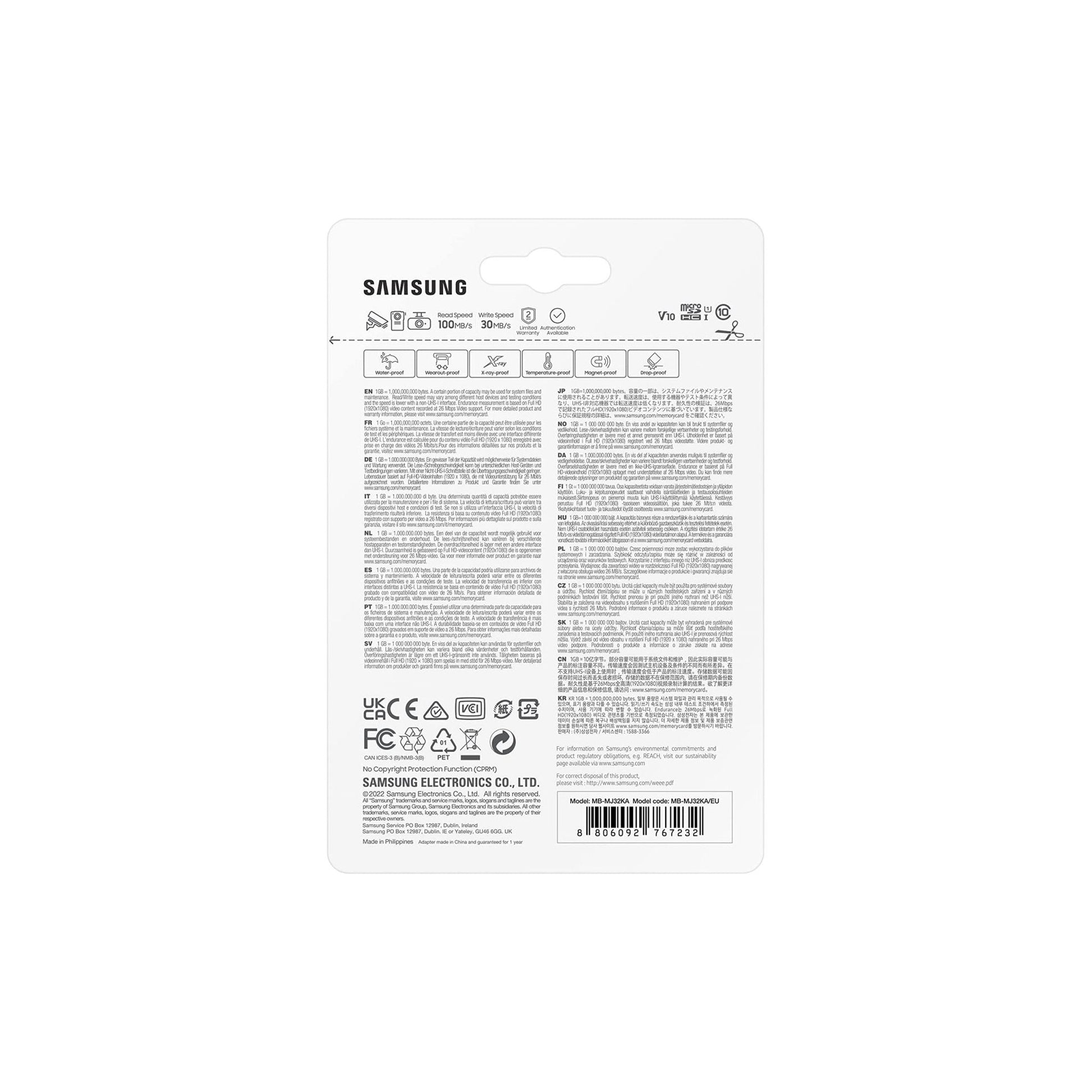 Samsung PRO Endurance 32GB microSDHC UHS-I U1 100MB/s Video Monitoring Memory Card with Adapter (MB-MJ32KA) - NLMAX