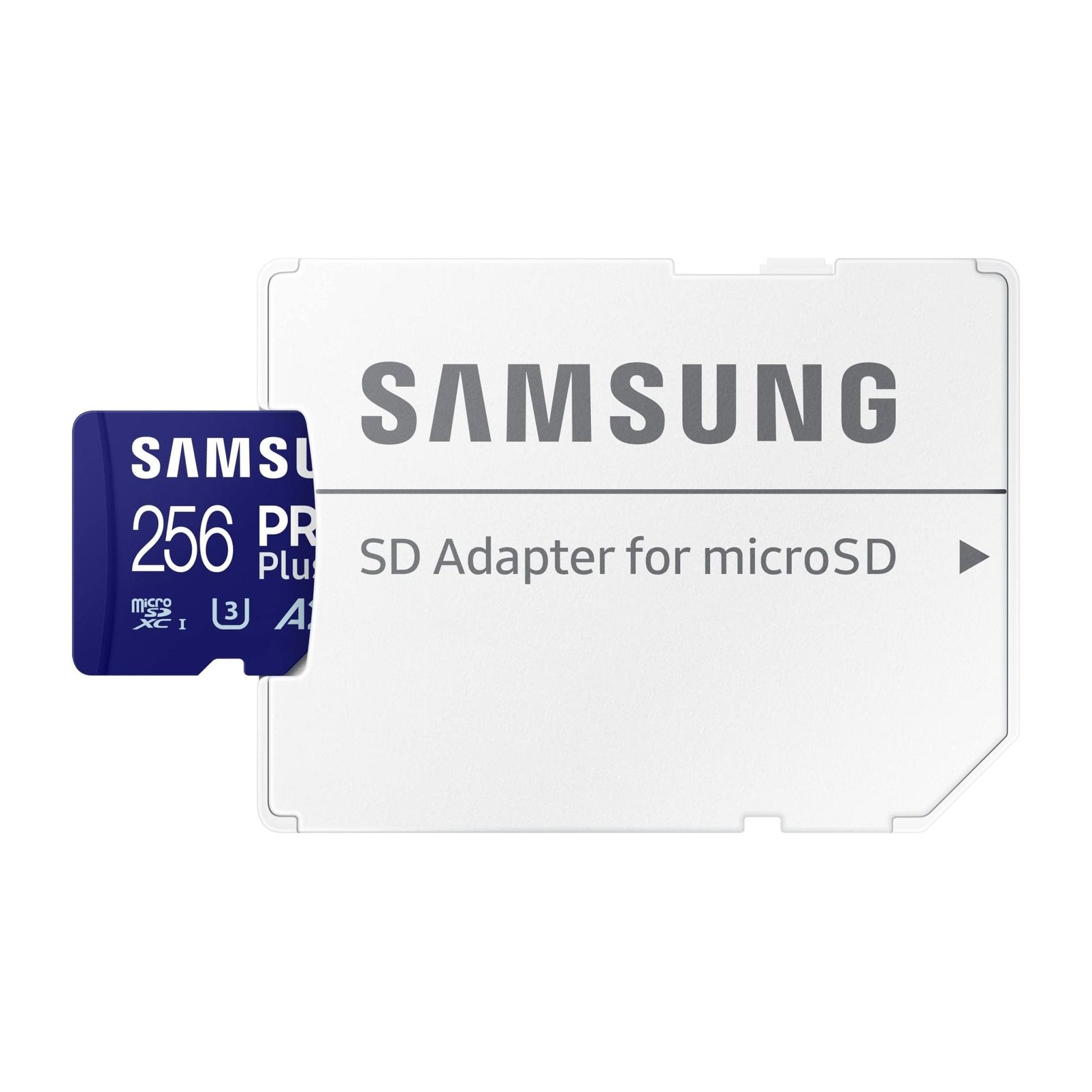 Samsung PRO Plus microSD-geheugenkaart, 256GB, UHS-I U3, Full HD & 4K UHD, 180 MB/s lezen, 130 MB/s schrijven, voor smartphone, drone of action-cam, incl. SD-adapter, MB-MD256SA/EU - NLMAX