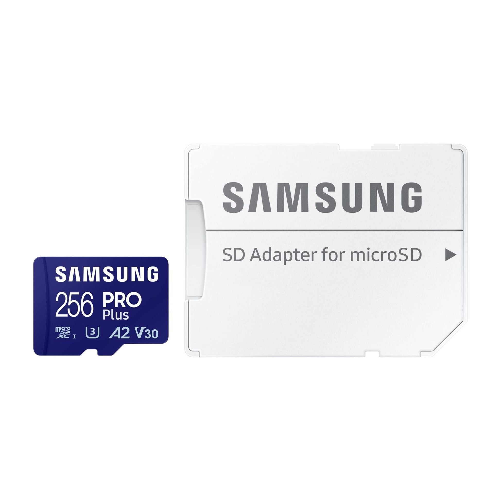 Samsung PRO Plus microSD-geheugenkaart, 256GB, UHS-I U3, Full HD & 4K UHD, 180 MB/s lezen, 130 MB/s schrijven, voor smartphone, drone of action-cam, incl. SD-adapter, MB-MD256SA/EU - NLMAX