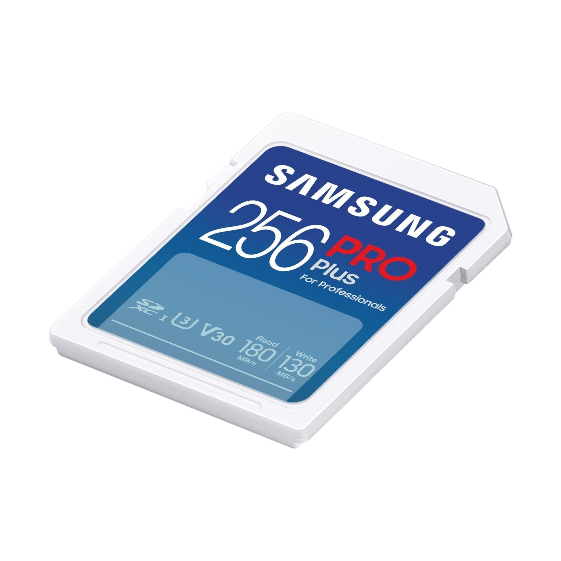 Samsung PRO Plus SD-geheugenkaart, 256 GB, UHS-I U3, Full HD & 4K UHD, 180 MB/s lezen, 130 MB/s schrijven, voor spiegelreflexcamera's en systeemcamera's, MB-SD256S/EU - NLMAX
