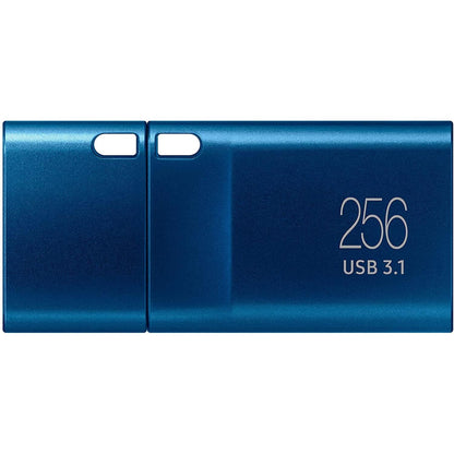 Samsung USB-stick, USB-C, 256GB, 400MB/s lezen, 110MB/s schrijven, USB 3.1 flashdrive voor notebooks, tablets en smartphones, blauw, MUF-256DA/APC - NLMAX