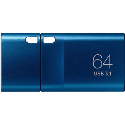 Samsung USB-stick, USB-C, 64GB, 300MB/s lezen, 30MB/s schrijven, USB 3.1 flashdrive voor notebooks, tablets en smartphones, blauw, MUF-64DA/APC - NLMAX