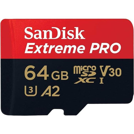 SanDisk Extreme PRO 64 GB MicroSDXC UHS‐I‐Kaart Met SD-Adapter (A2 App Performance, 2 Jaar RescuePRO Deluxe Software, Leessnelheden Tot 200 MB/s, Class 10, UHS-I, U3, V30, 30 Jaar Garantie) Zwart - NLMAX