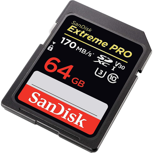 SanDisk Extreme PRO SDXC UHS‐I‐Kaart 64 GB (A2 App Performance, 4K UHD, Leessnelheden Tot 170 MB/s, Class 10, UHS-I, U3, V30) - NLMAX