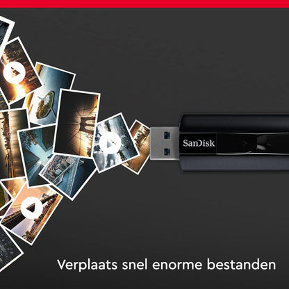 SanDisk Extreme PRO USB 3.2 Solid State-Flashdrive 128 GB (Draagbare En Betrouwbare, Leessnelheden Tot 420 MB/s, Behuizing Van Aluminium, Versleutelingssoftware) Zwart - NLMAX