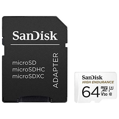 SanDisk High Endurance MicroSD-Kaart 64 GB (Perfect Voor Dashboardcamera Of Bewakingssysteem Thuis, Hoge Duurzaamheid, Tot 5.000 Uur Opnemen, Full HD En 4K) - NLMAX