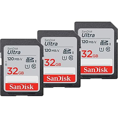 SanDisk Ultra 32GB SDHC Memory Card, 3 pack Up to 120 MB/s, Class 10, UHS-I, V10, 3 packs - NLMAX