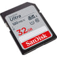 SanDisk Ultra 32GB SDHC Memory Card, Up to 120 MB/s, Class 10, UHS-I, V10 - NLMAX