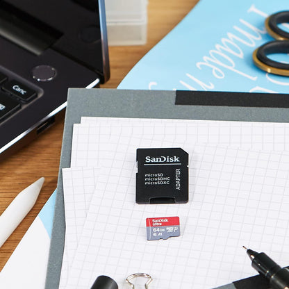 Sandisk Ultra 64 GB microSDXC UHS-I U1 Class 10 Geheugen Kaart met Adapter, tot 120 MB/s - NLMAX