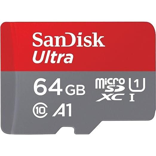 SanDisk Ultra 64GB microSDXC Memory Card + SD Adapter with A1 App Performance Up to 120MB/s, Class 10, UHS-I - NLMAX