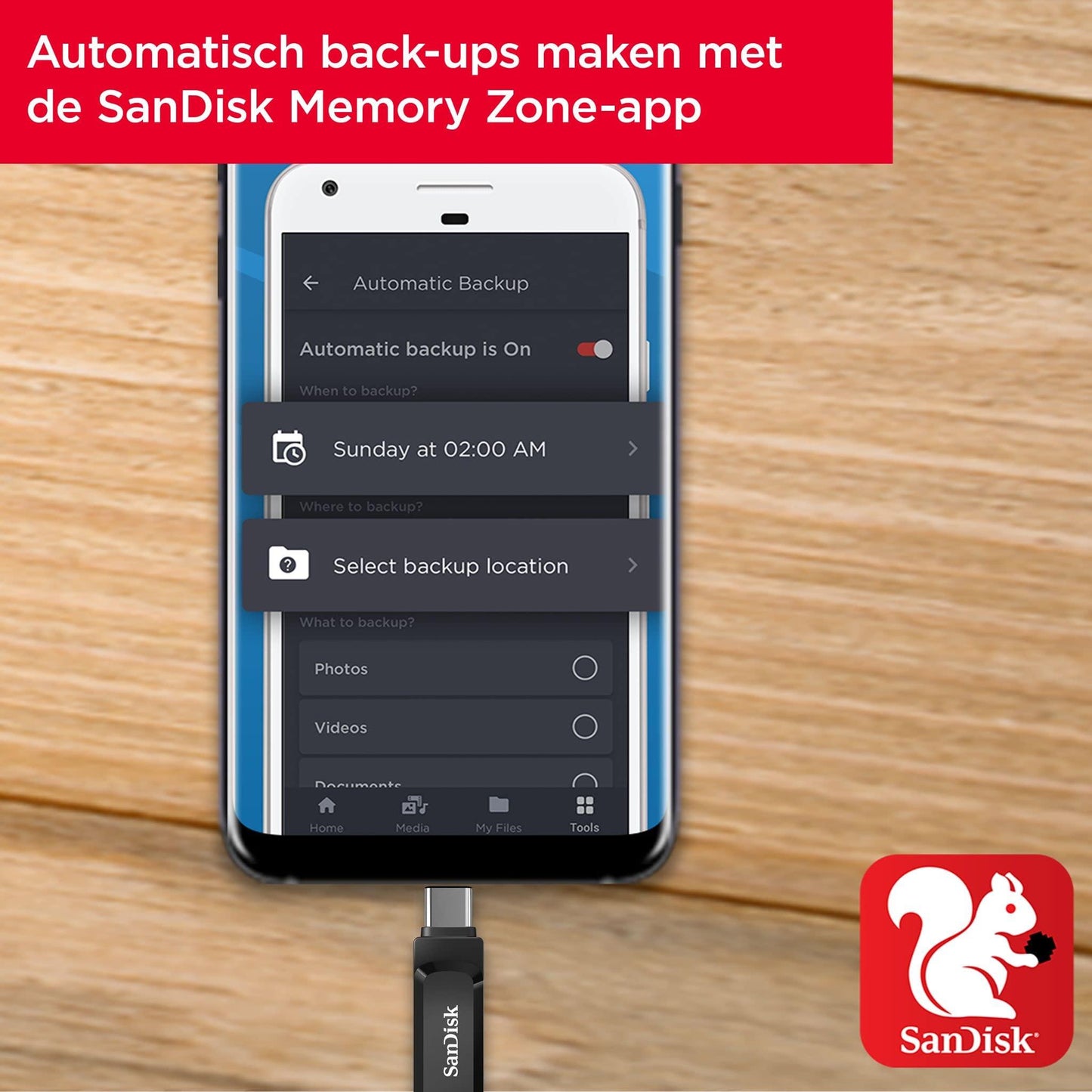 SanDisk Ultra Dual Drive Go USB Type-C Flashdrive 64 GB (2-In-1 Flashdrive, USB Type-C En Type-A, Automatisch Back-Ups, SanDisk Memory Zone-App, 150 MB/s) - NLMAX