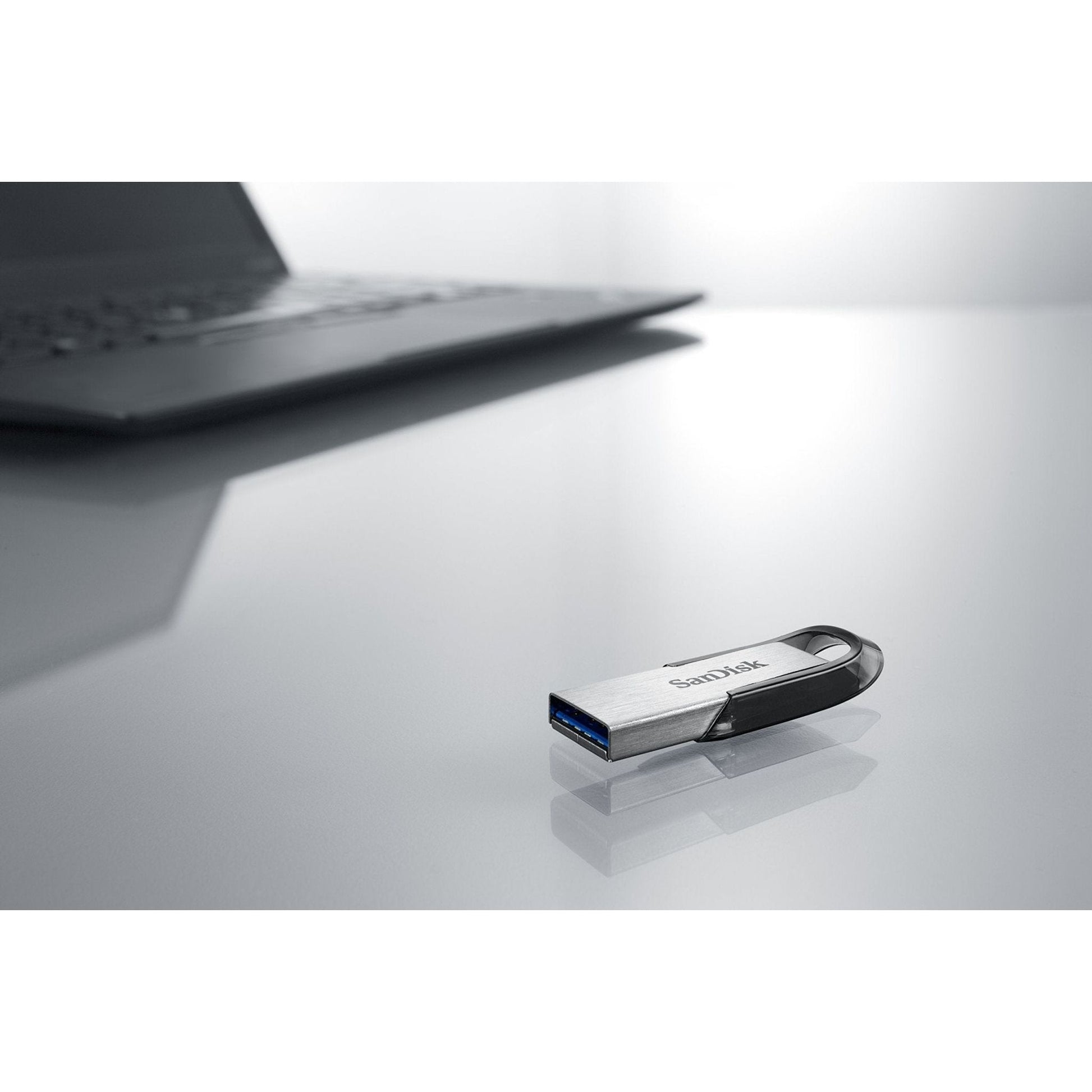 SanDisk Ultra Flair USB 3.0 Flash Drive 128 GB (Robuuste En Stijlvolle Metalen Behuizing, Wachtwoordbeveiliging, 150 MB/s Lezen) Zwart - NLMAX