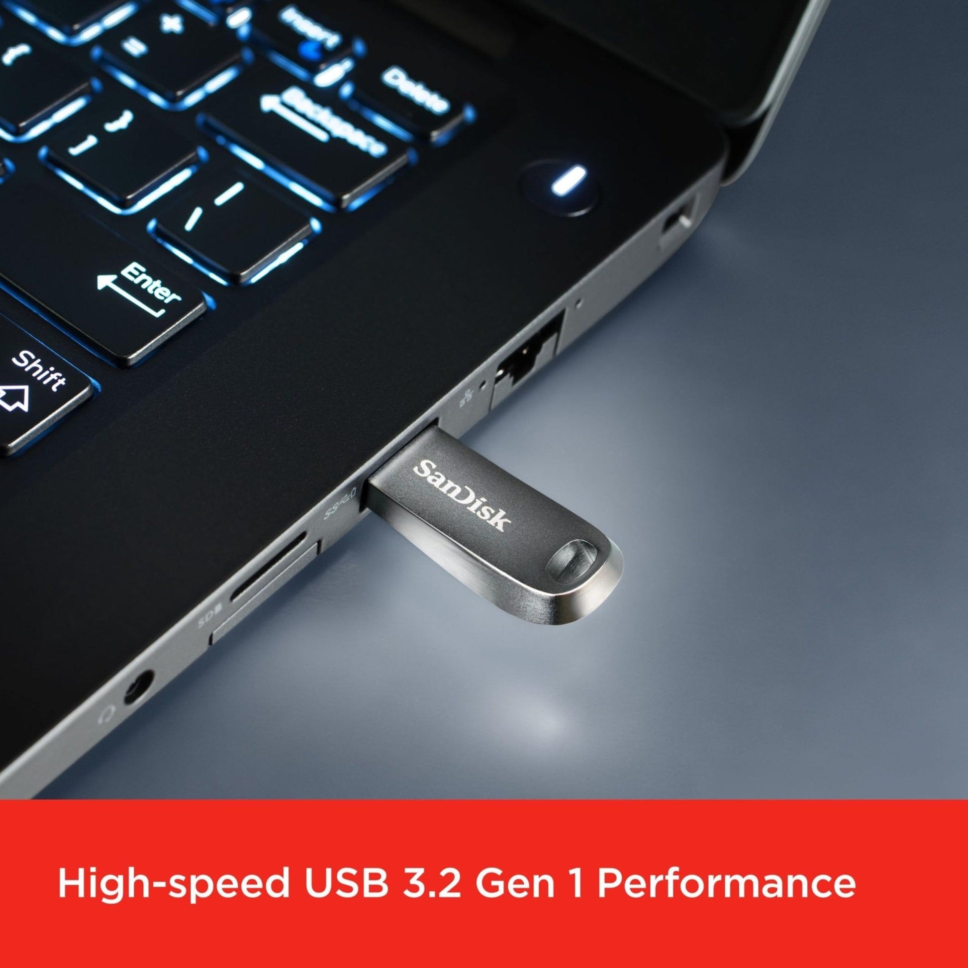 SanDisk Ultra Luxe USB 3.1-Flashdrive 64 GB (USB 3.1 Gen 1, Leessnelheden Tot 150 MB/s, Wachtwoordbeveiliging, RescuePRO Deluxe-Software) - NLMAX