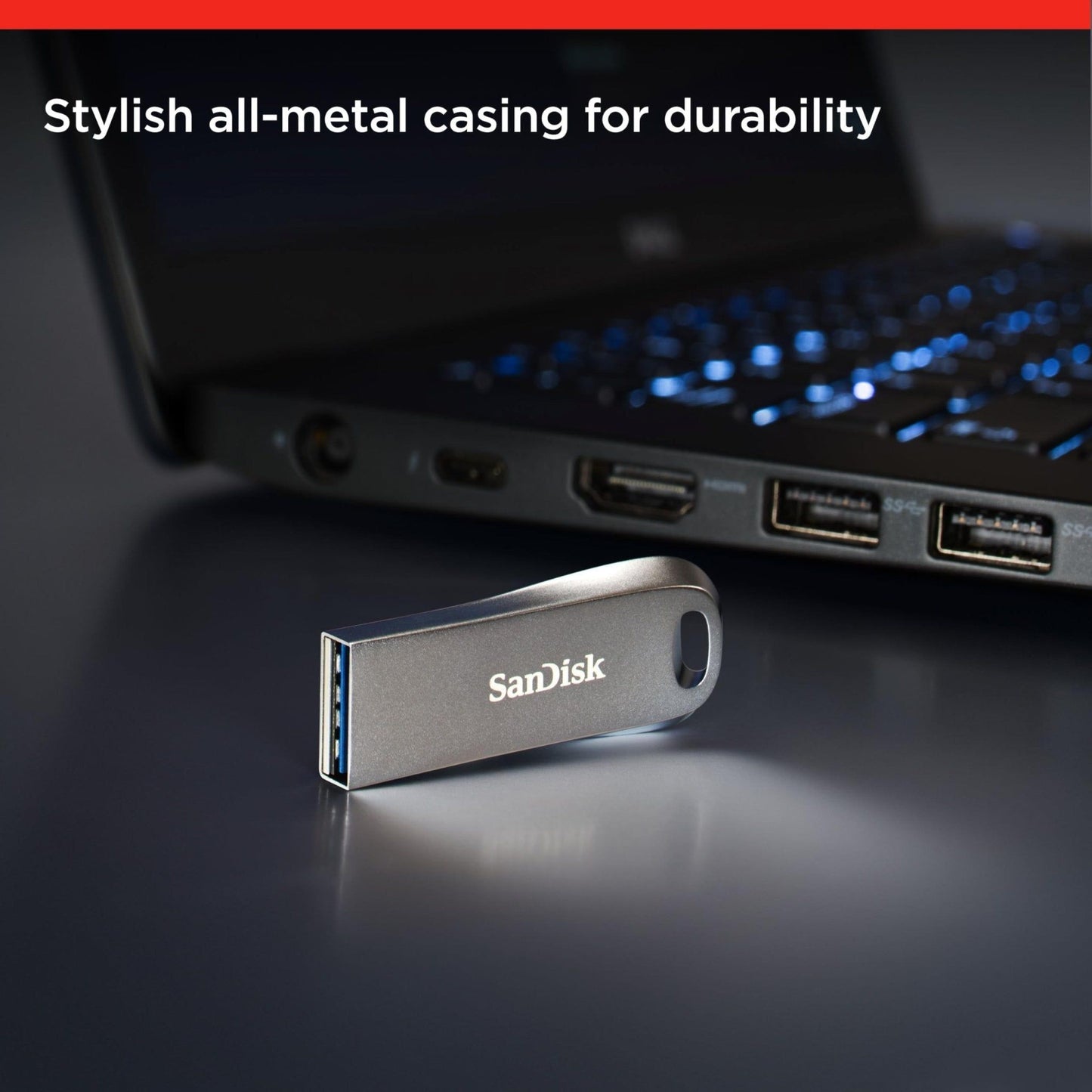 SanDisk Ultra Luxe USB 3.1-Flashdrive 64 GB (USB 3.1 Gen 1, Leessnelheden Tot 150 MB/s, Wachtwoordbeveiliging, RescuePRO Deluxe-Software) - NLMAX