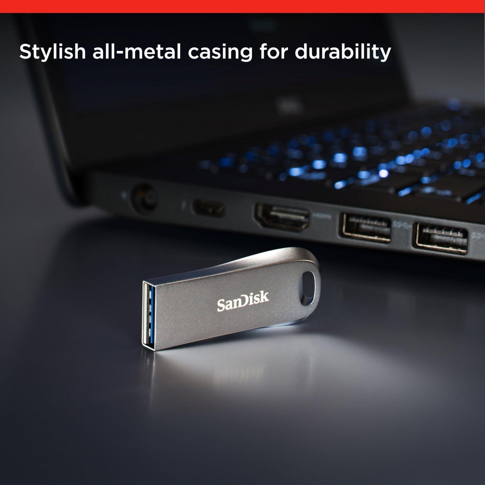 SanDisk Ultra Luxe USB 3.1-Flashdrive 64 GB (USB 3.1 Gen 1, Leessnelheden Tot 150 MB/s, Wachtwoordbeveiliging, RescuePRO Deluxe-Software) - NLMAX