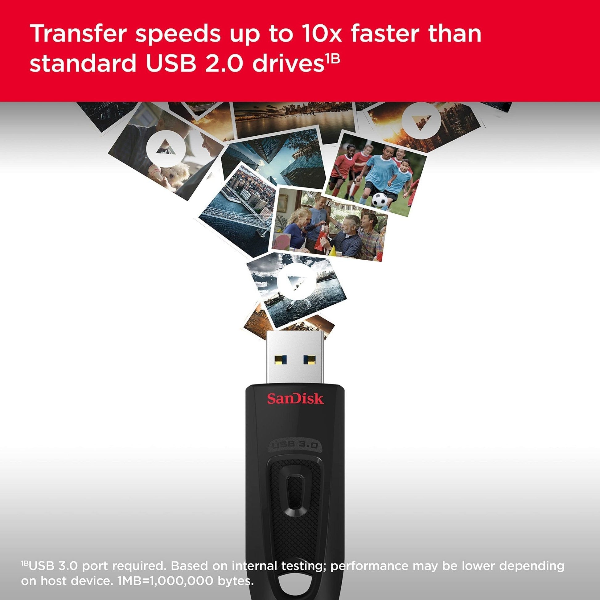 SanDisk Ultra USB 3.0-Flashdrive 32 GB (Overdrachtssnelheden Tot 130 MB/s, SanDisk SecureAccess-Software, Met 128-Bit AES-Versleuteling, RescuePRO Deluxe Software) - NLMAX