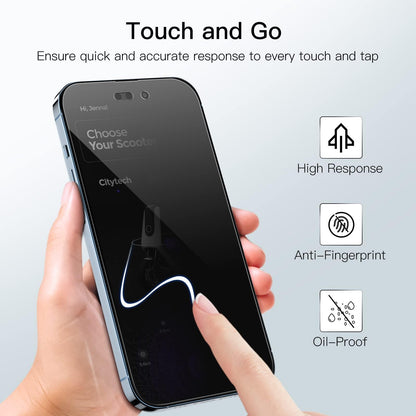 Screen Protector voor iPhone 14 Pro 6,1-Inch, Anti-Spy, Full Coverage Volledige Dekking, Hoesje-Vriendelijk, 2-Stuks - NLMAX