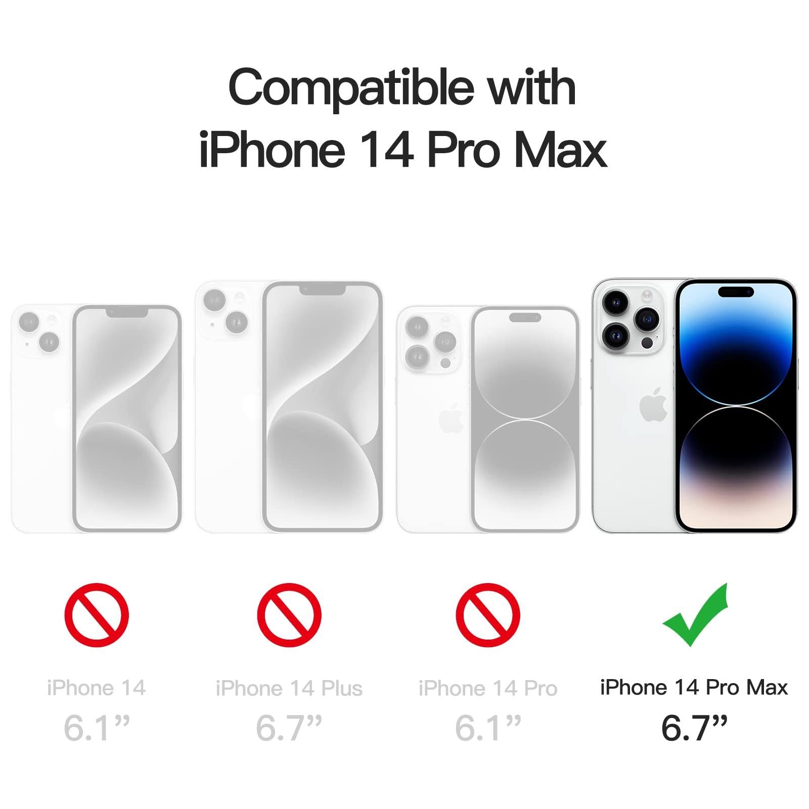 Screen Protector voor iPhone 14 Pro Max 6,7-Inch, Volledige Dekking 9H Gehard Glas 3-Stuks Hoesje Vriendelijk, - NLMAX
