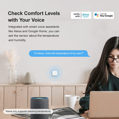 SONOFF Mini Binnentemperatuur- En Vochtigheidssensor -Temperature And Humidity Sensor , Gebruikt Om Het Binnenklimaat Te Bewaken, Alexa/Google Home Compatibel, Vereist SONOFF ZigBee Bridge, Inclusief Batterij SNZB-02 ZigBee - NLMAX